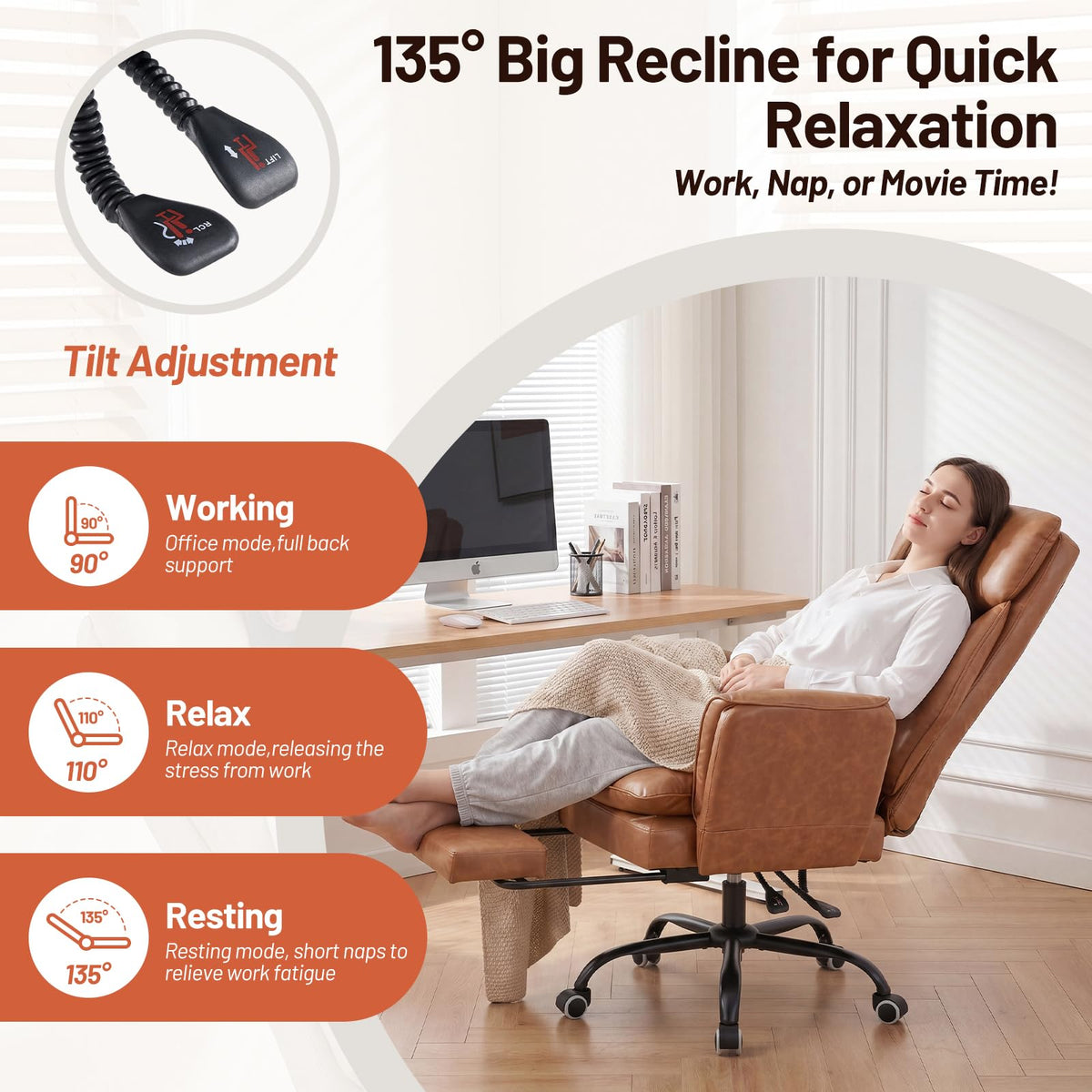 Big and Tall Ergonomic Office Chair with Footrest X40483