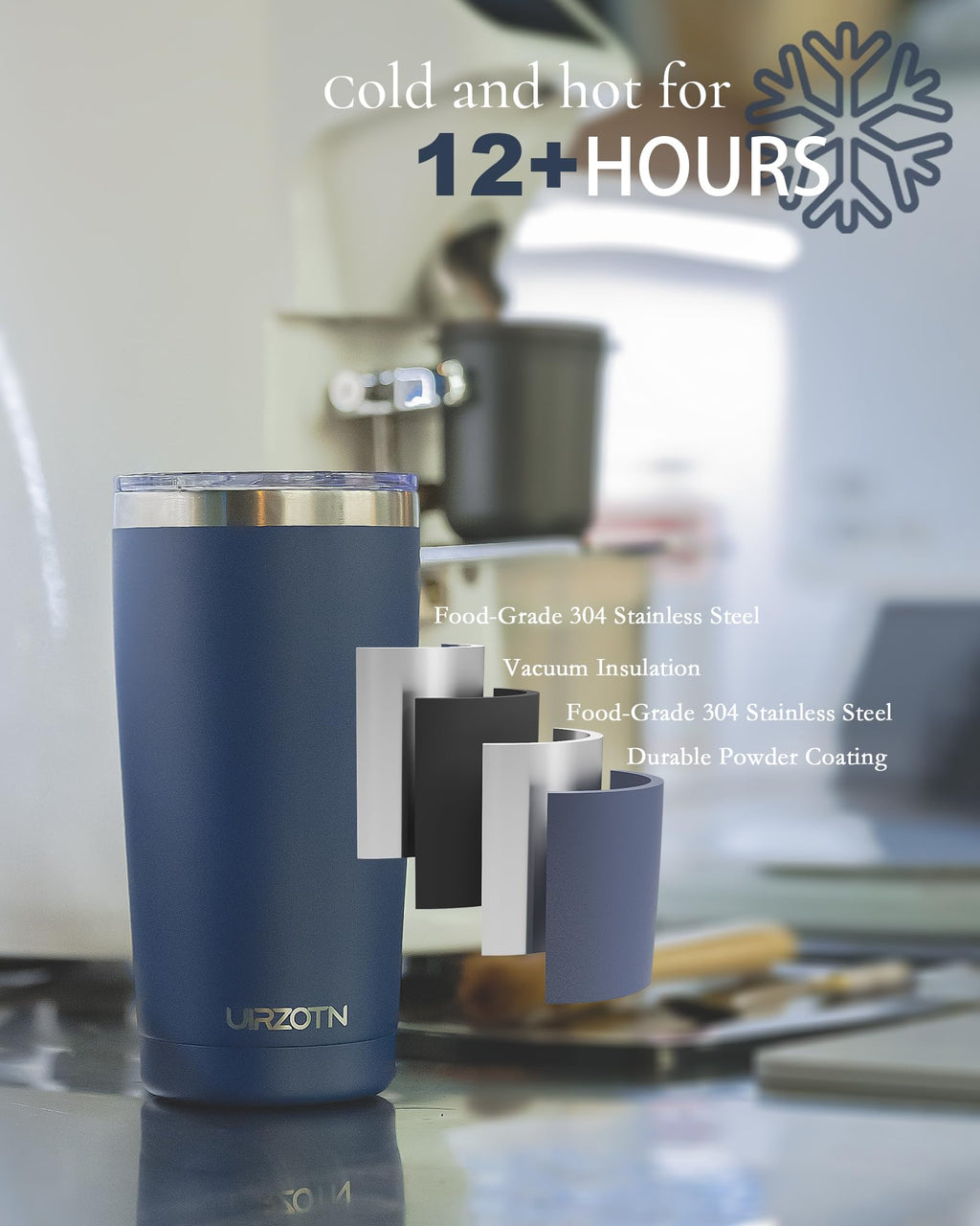 20oz Stainless Steel Insulated Travel Coffee Tumbler with Straw H800