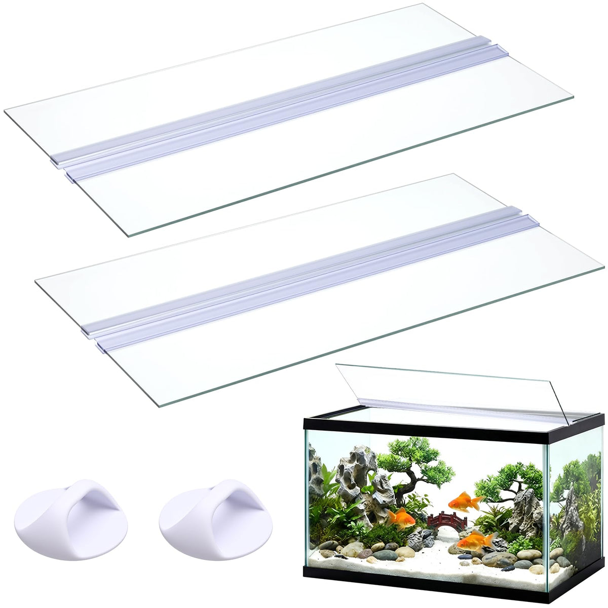 Aquarium Glass Canopy 19.33" x 9.65" x 0.12" A84839