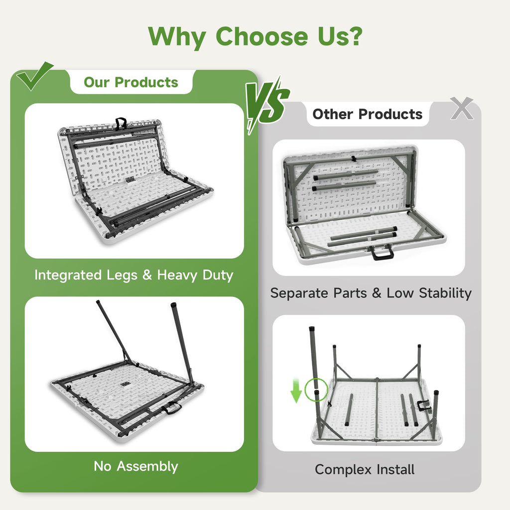 3 ft Square Folding Card Table with Carrying Handle P678448