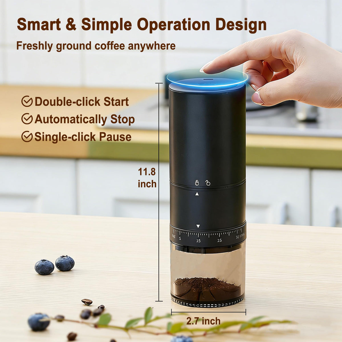 Portable Electric Coffee Burr Grinder A163024
