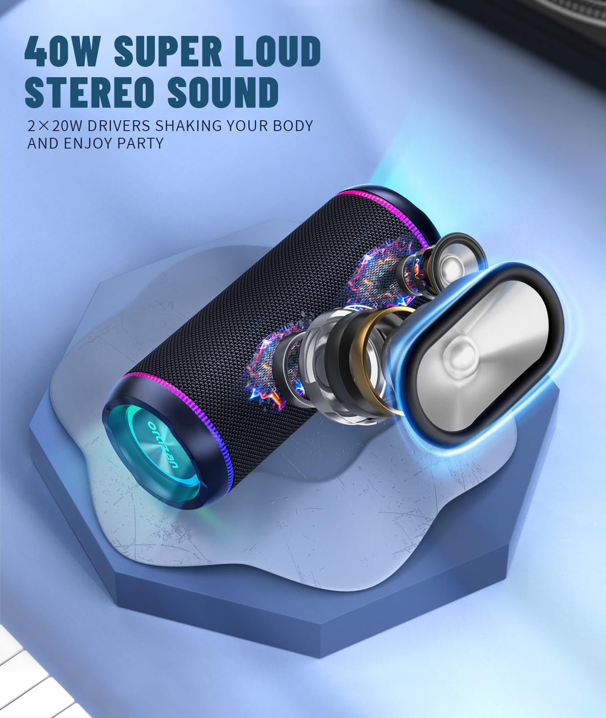 Black Portable Bluetooth Speaker W219