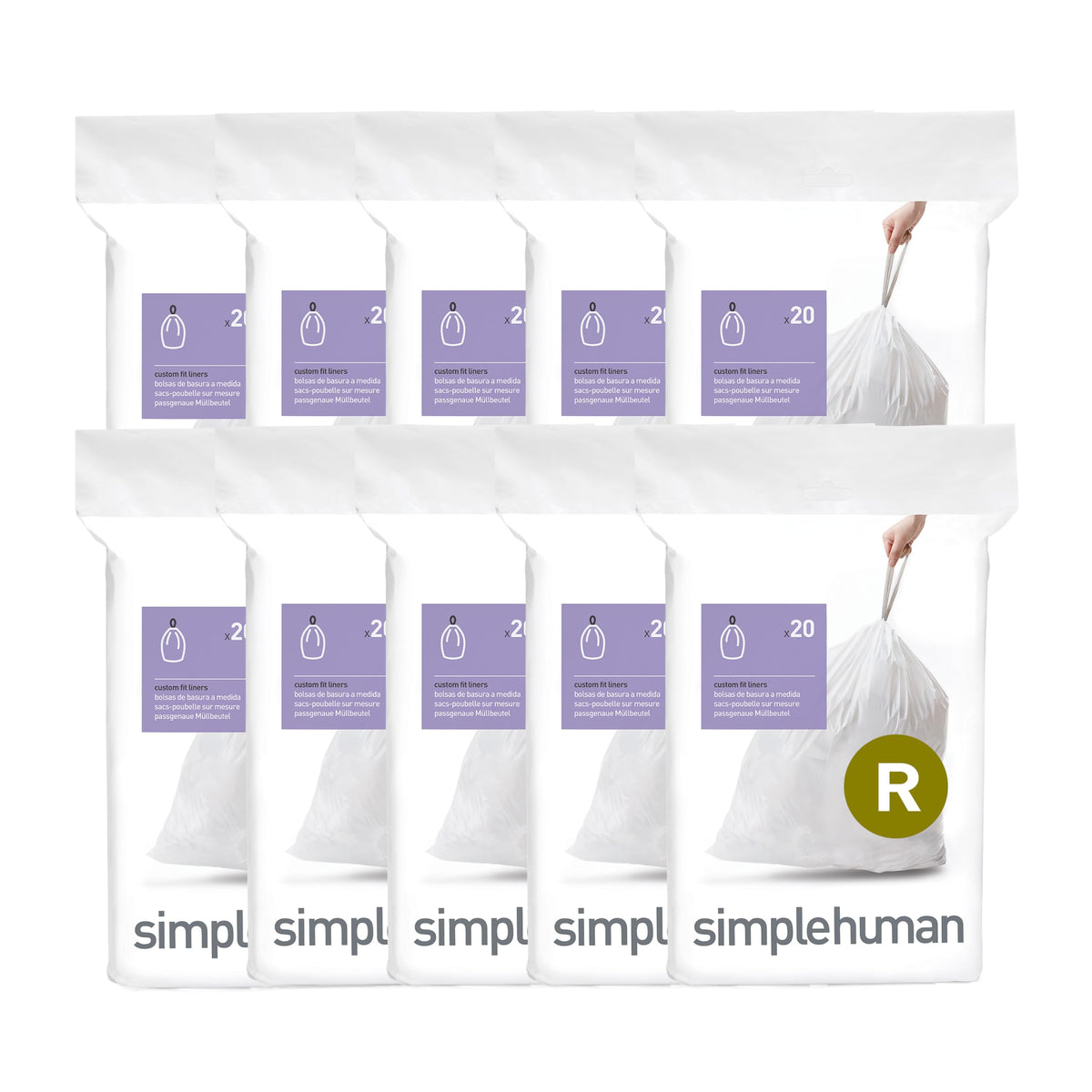200 Count White Drawstring Kitchen Trash Bags B247549