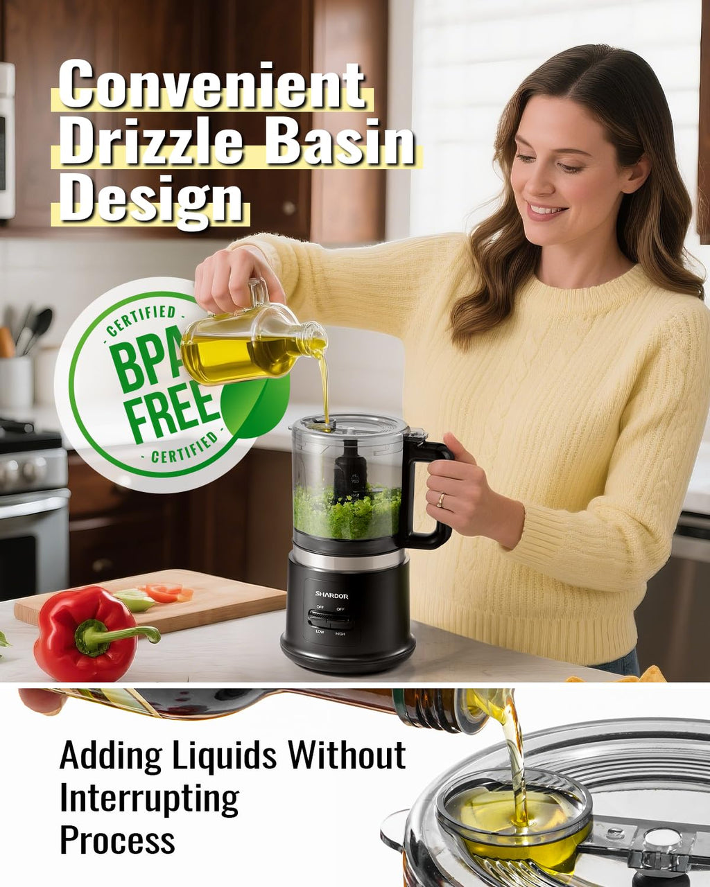 4 Cup Electric Food Processor with Stainless Steel Blades R755387