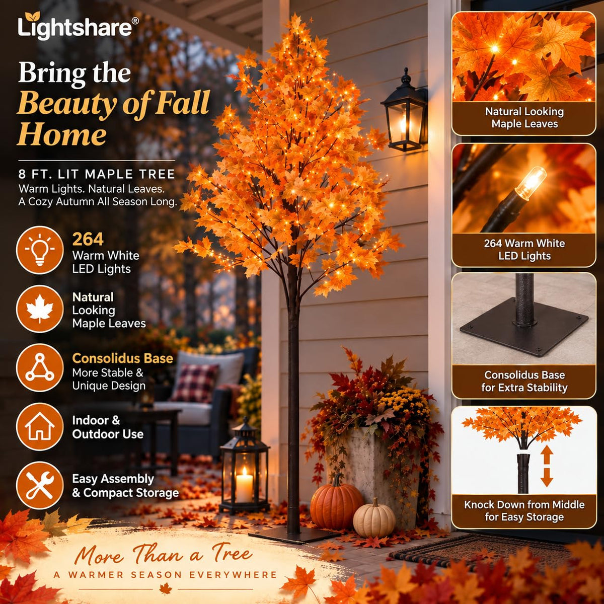 8FT Lighted Maple Tree B588580