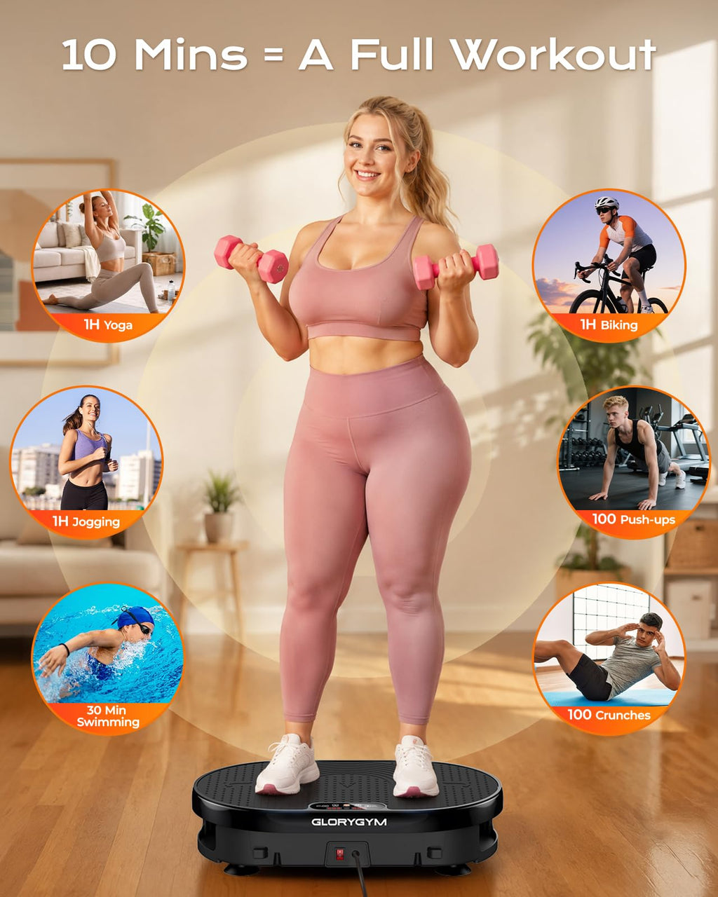 Vibration Plate Exercise Machine with Resistance Bands O534