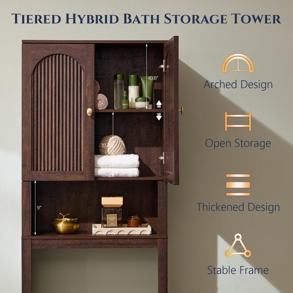 72" Over The Toilet Wooden Bathroom Storage Cabinet N804
