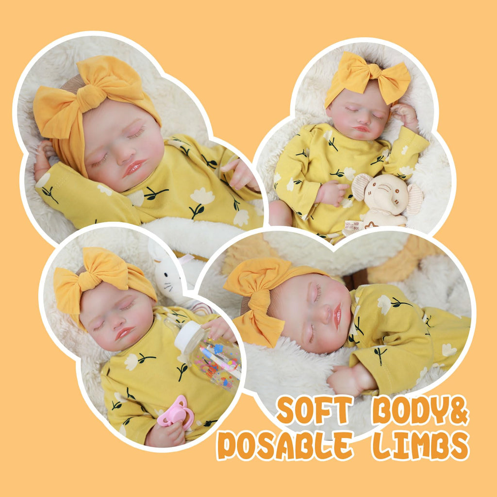 20 Inch Realistic Sleeping Newborn Baby Doll Full Vinyl Body C500