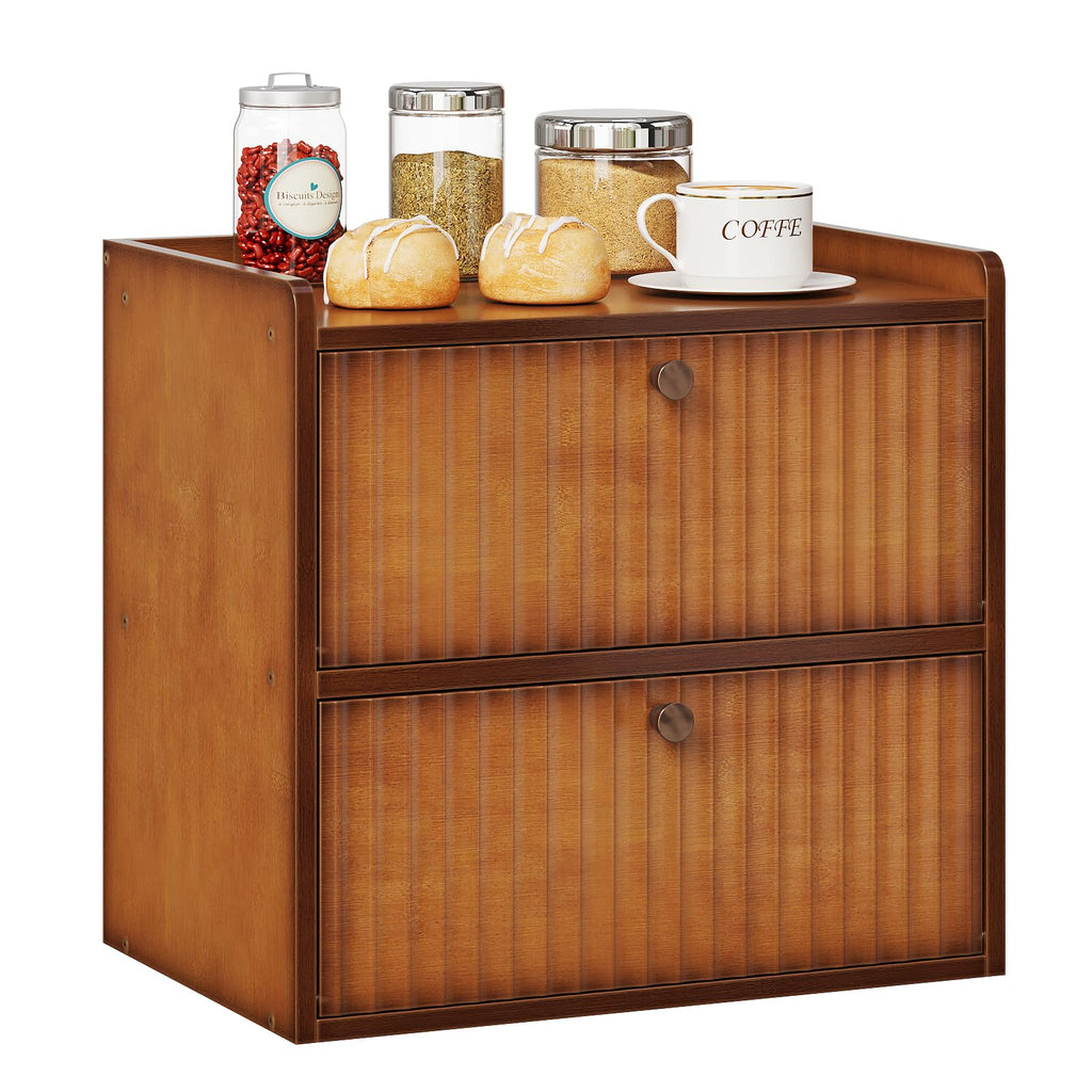 Rustic Bamboo Bread Box Double Layer Large Capacity R942431