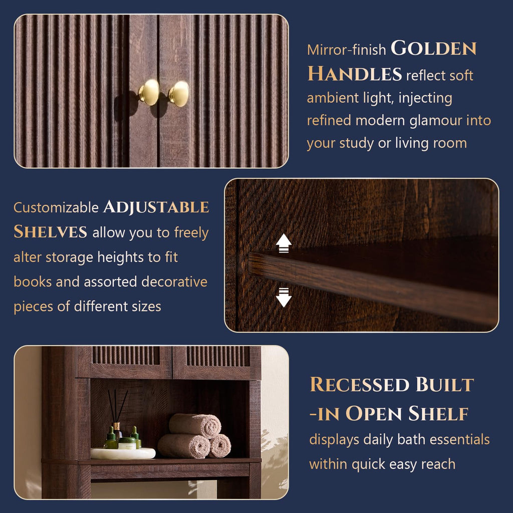 72" Over The Toilet Wooden Bathroom Storage Cabinet N804