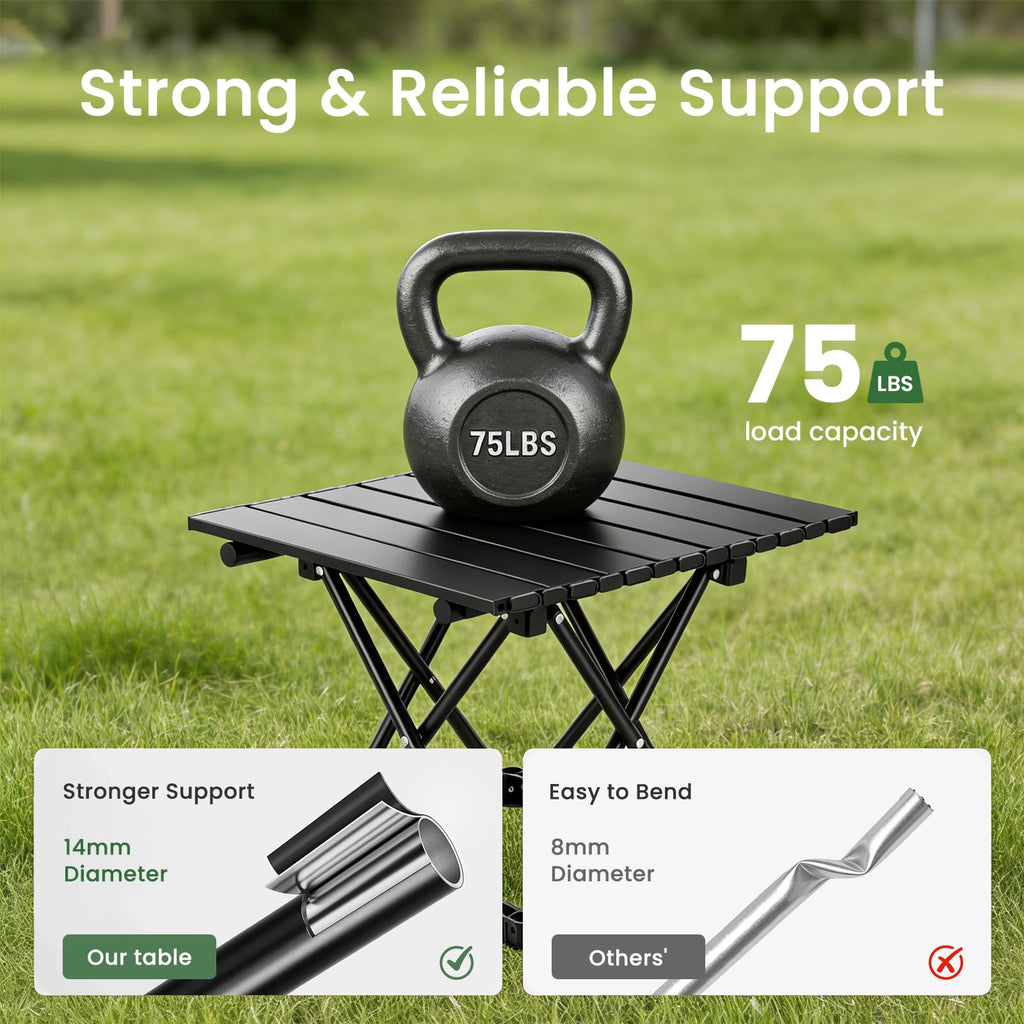 2 Pack Black Foldable Camping Table N410