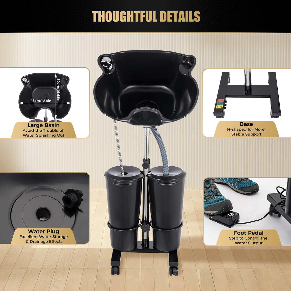 Portable Shampoo Bowl with Electric Pump X7417