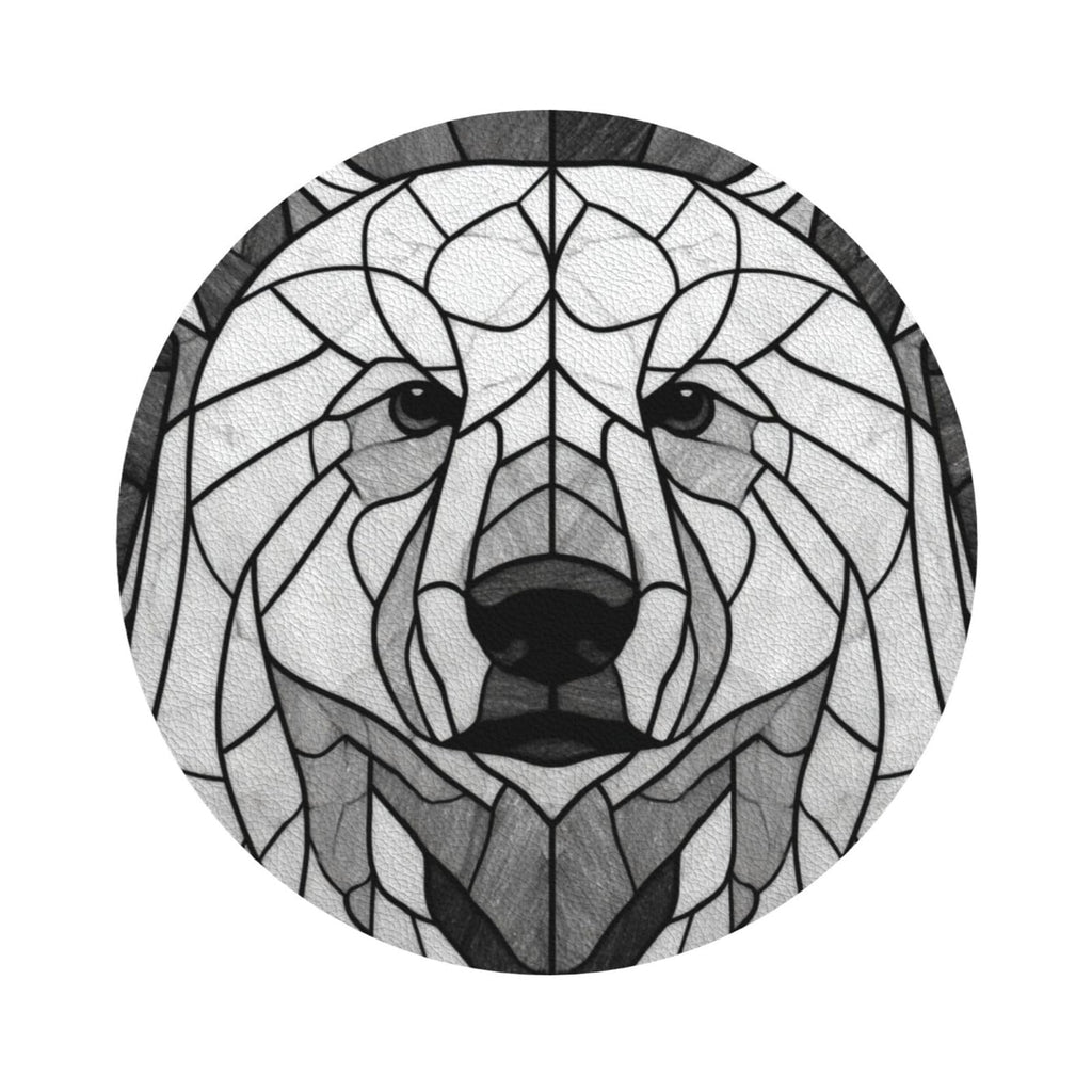 Black and White Bear Leather Coasters Set of 4 S935