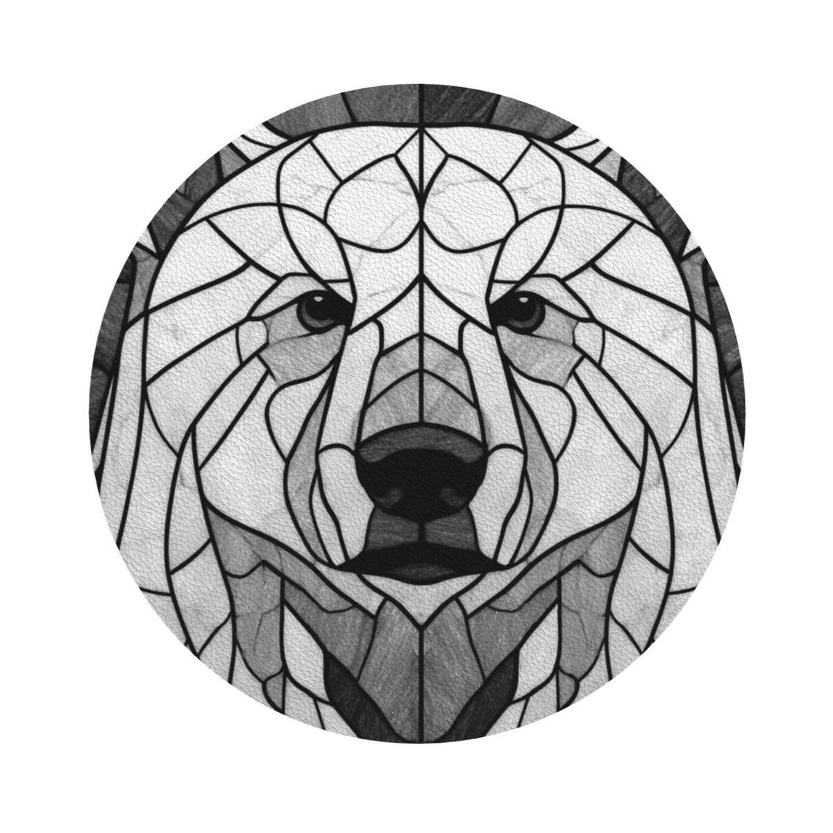 Black and White Bear Leather Coasters Set of 4 S935