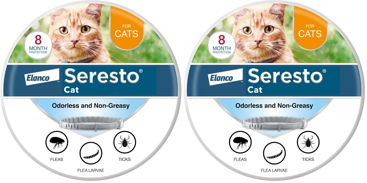 Flea & Tick Treatment & Prevention Collar for Cats 8 Months Pack of 2 X325742