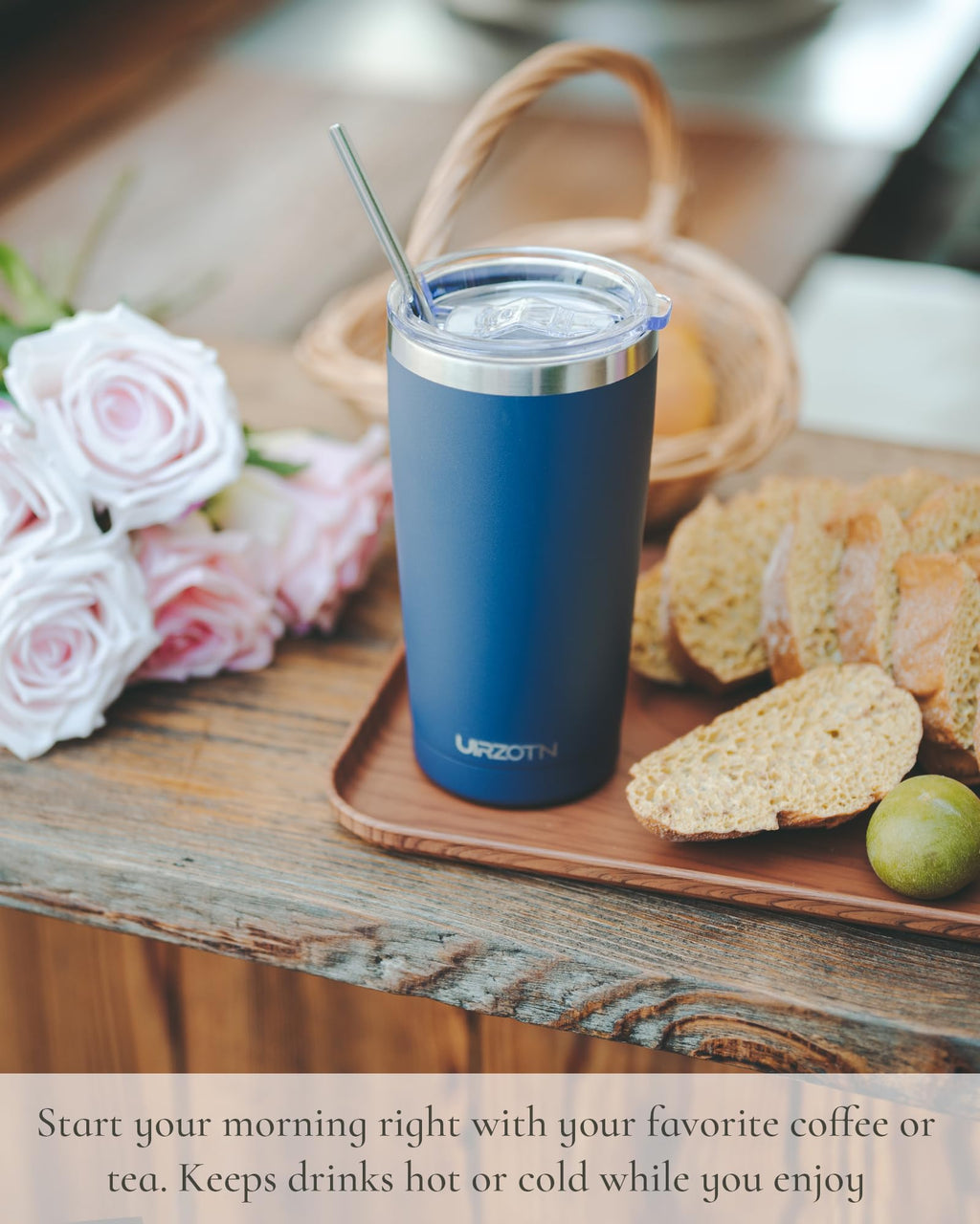 20oz Stainless Steel Insulated Travel Coffee Tumbler with Straw H800