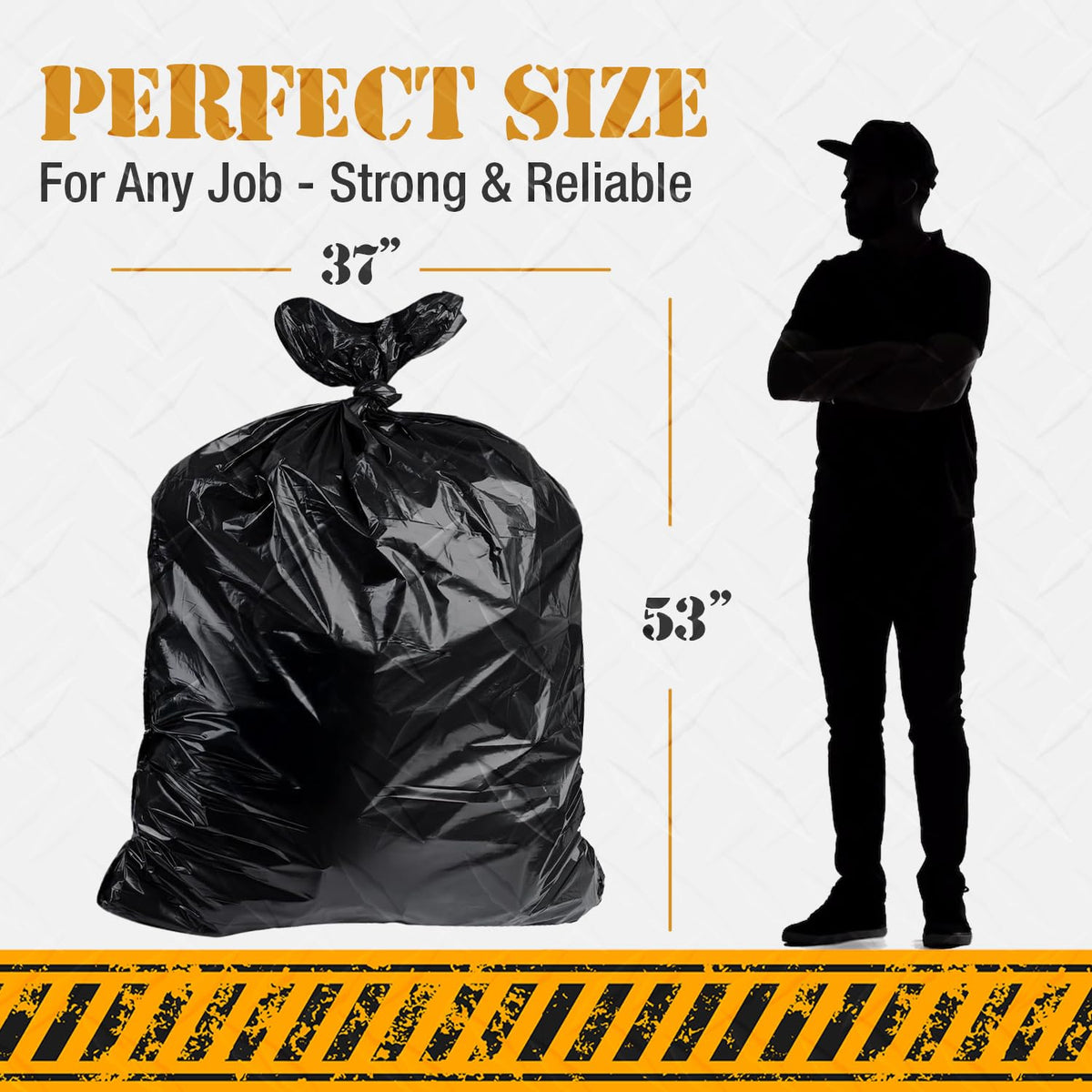 55 Gallon Heavy Duty 3 Mil Black Trash Bags 50 Ct U6876