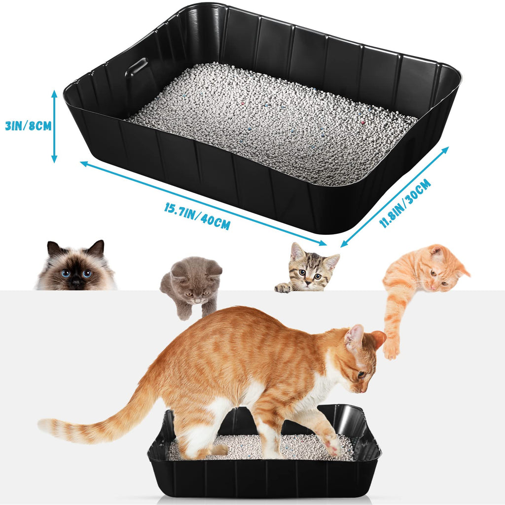 50 Pieces Disposable Litter Box for Cats Large Black D5305