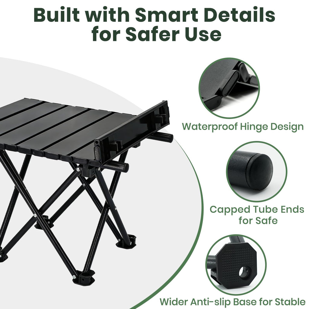 2 Pack Black Foldable Camping Table N410