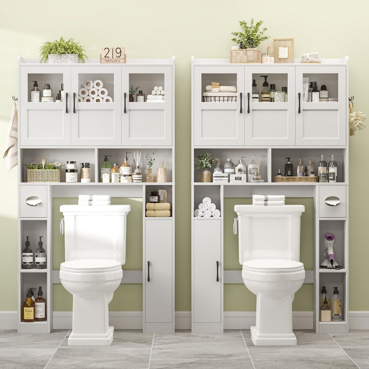 Over The Toilet Cabinet with 3 Acrylic Doors R927617