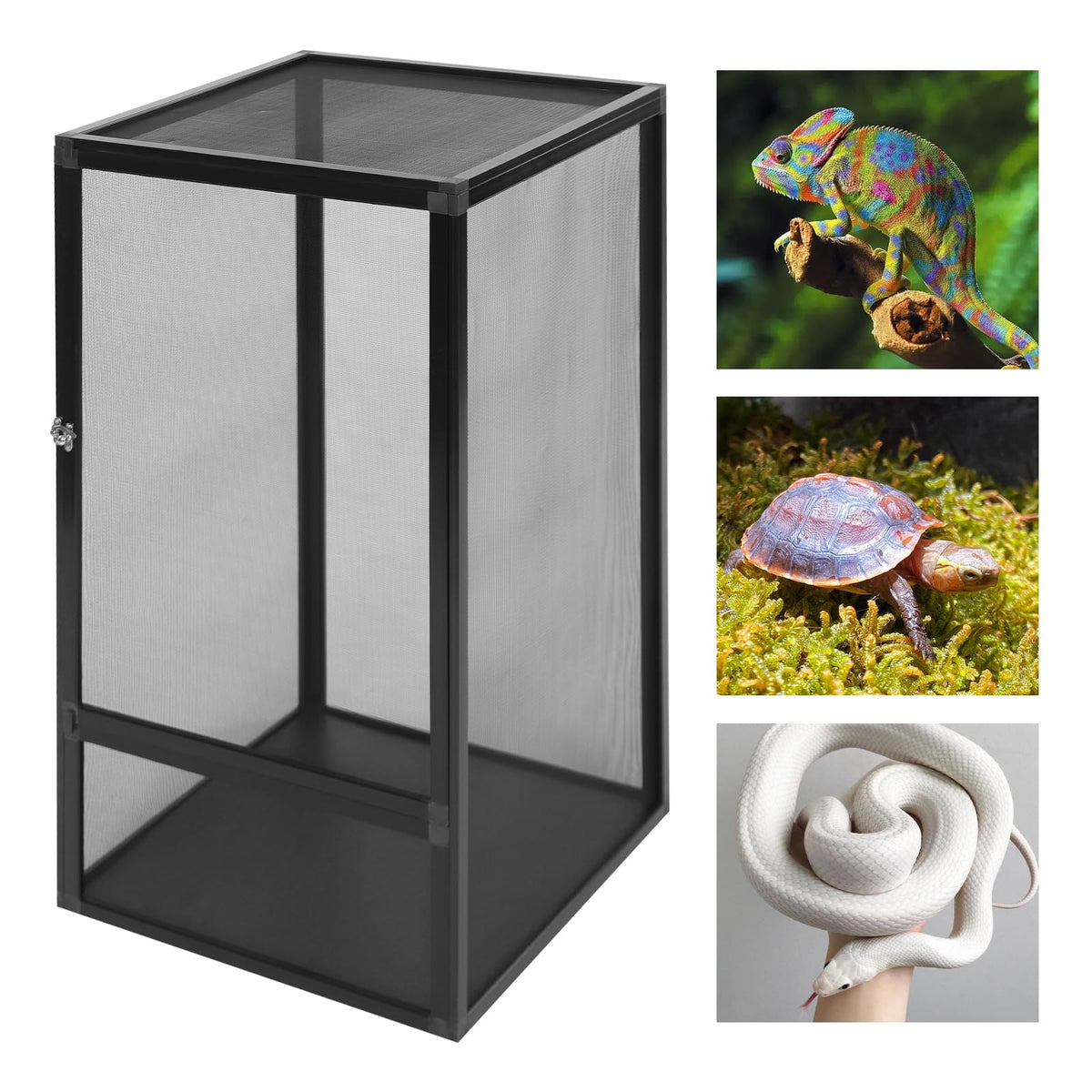 17.7x17.7x31.5 inch Aluminum Alloy Mesh Reptile Terrarium I520105