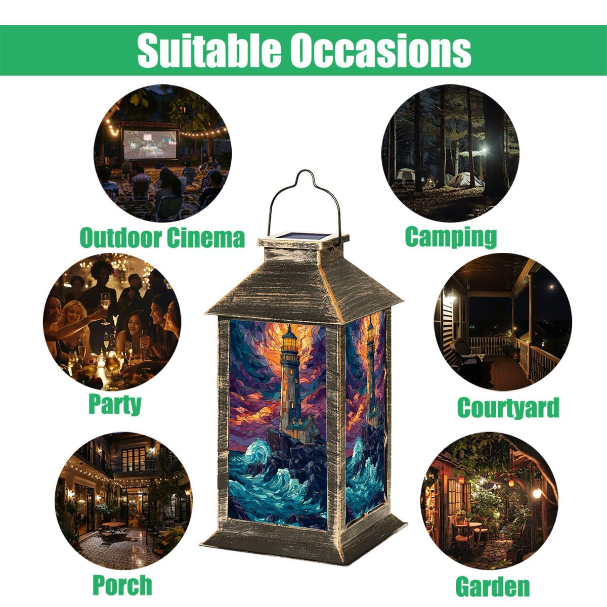 Solar Powered Waterproof Outdoor Hanging Lantern S8881