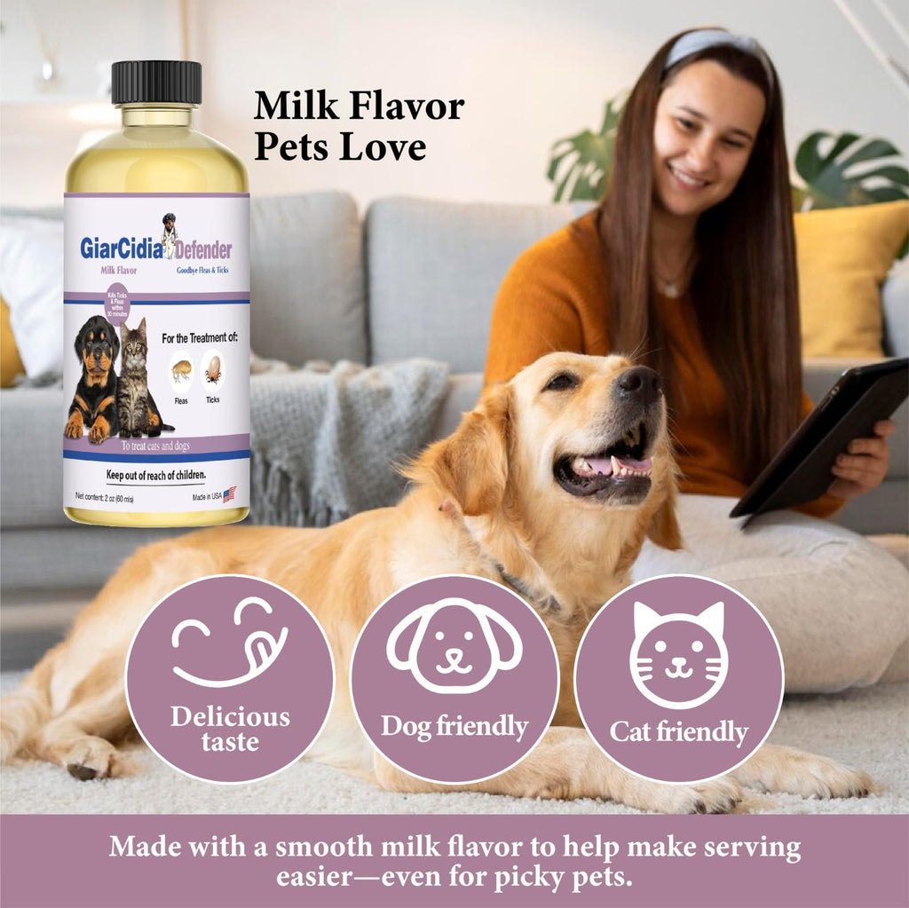 Flea & Tick Support for Cats & Dogs Oral Suspension Milk Flavor 60ml A894