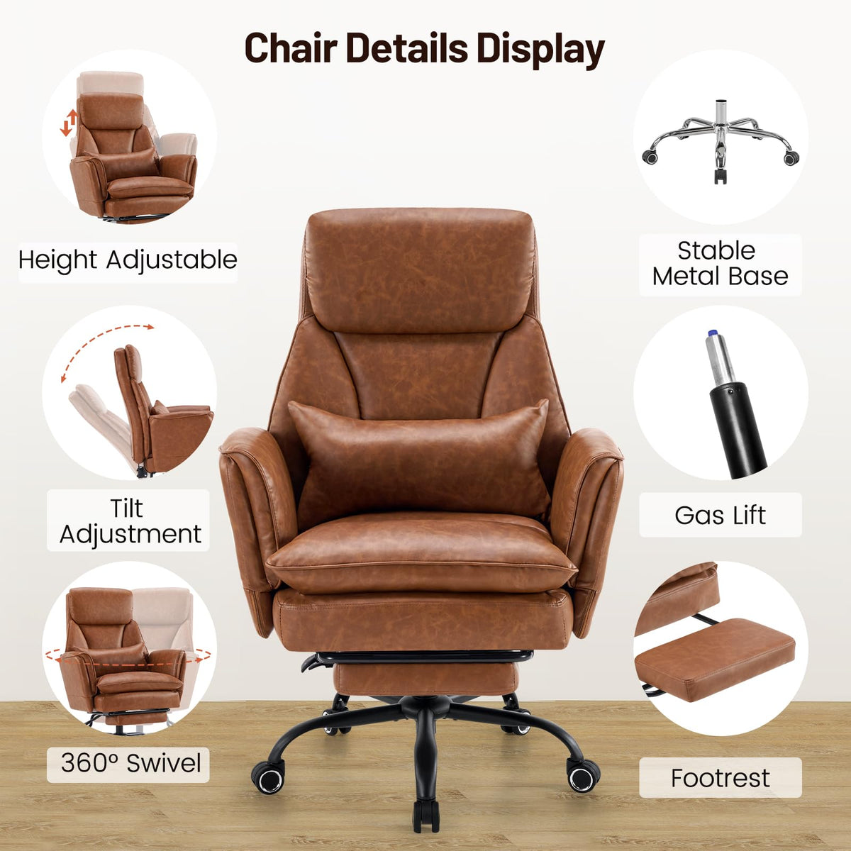 Big and Tall Ergonomic Office Chair with Footrest X40483