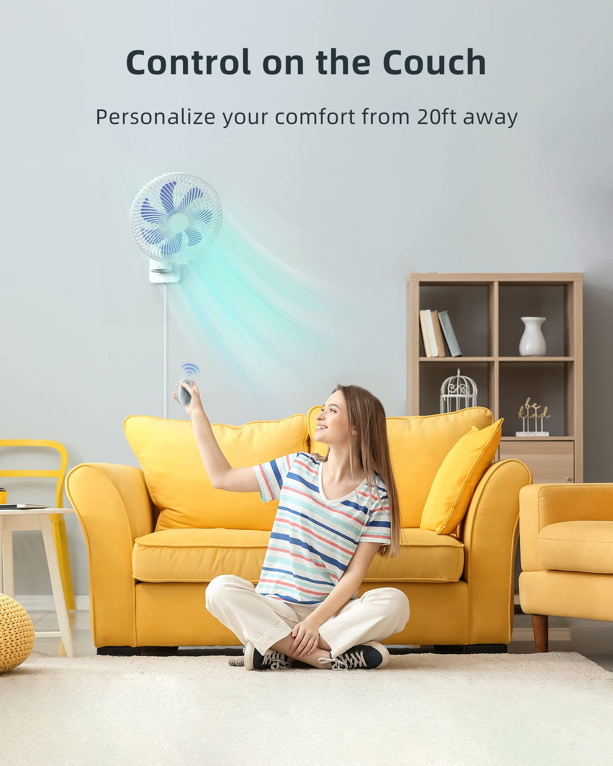 10'' Wall Mount Fan with Light and Remote Control Y973
