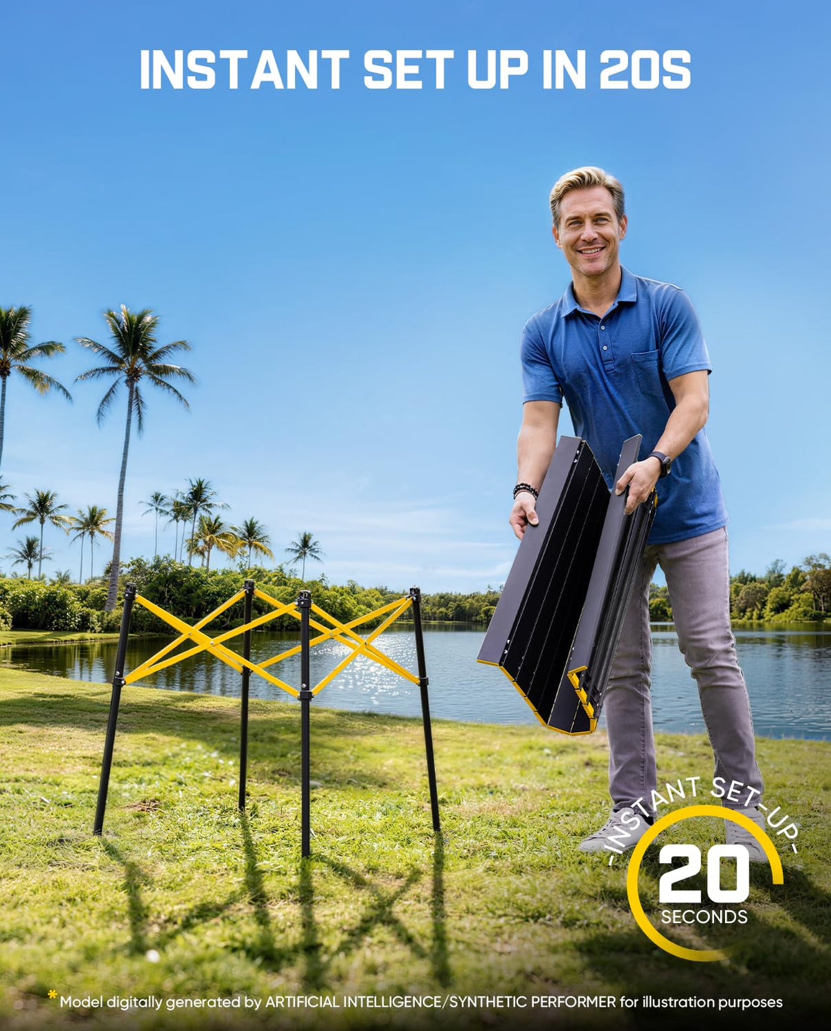 Portable Folding Aluminum Camping Table with Carry Bag K235