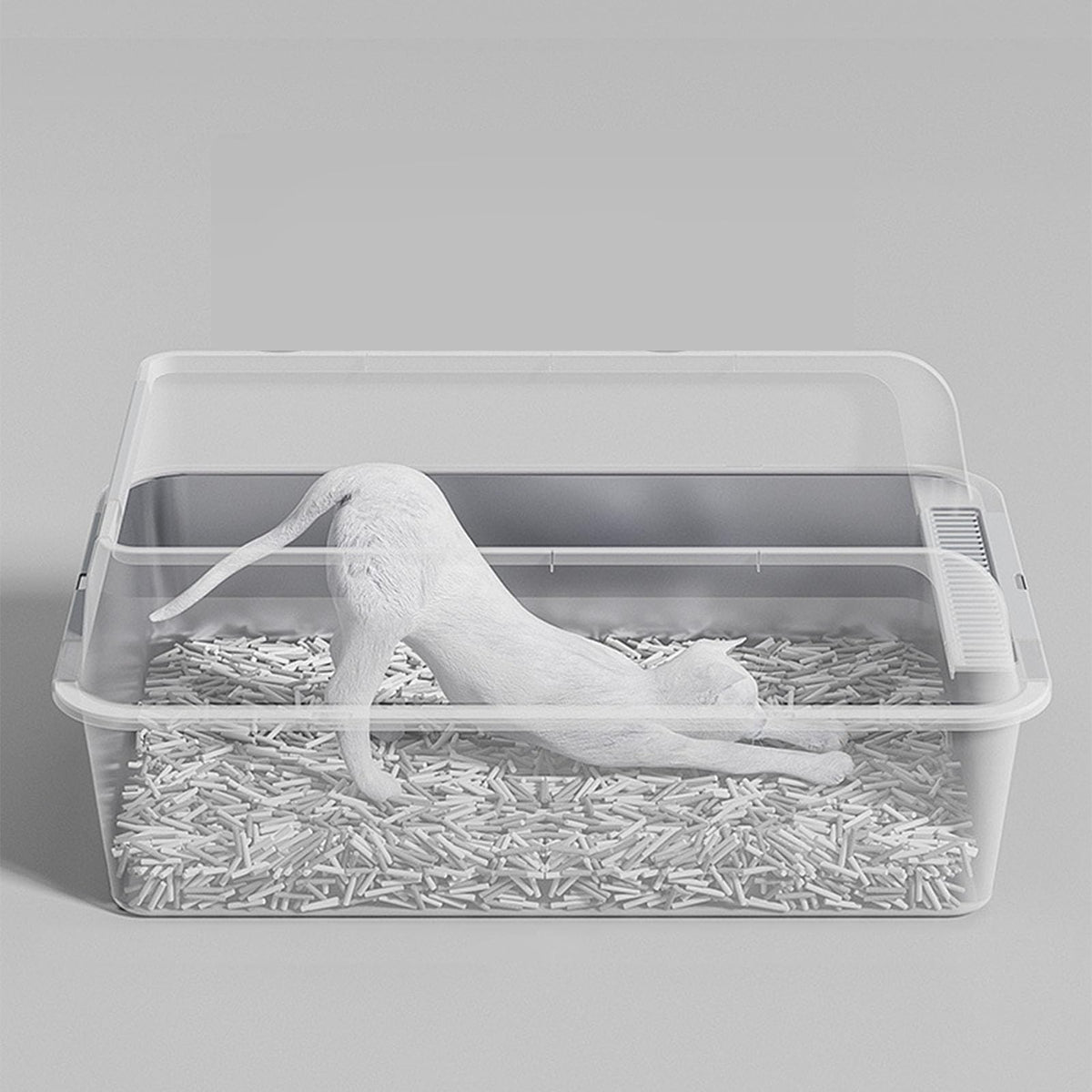 Stainless Steel Enclosed Cat Litter Box with Lid N5981