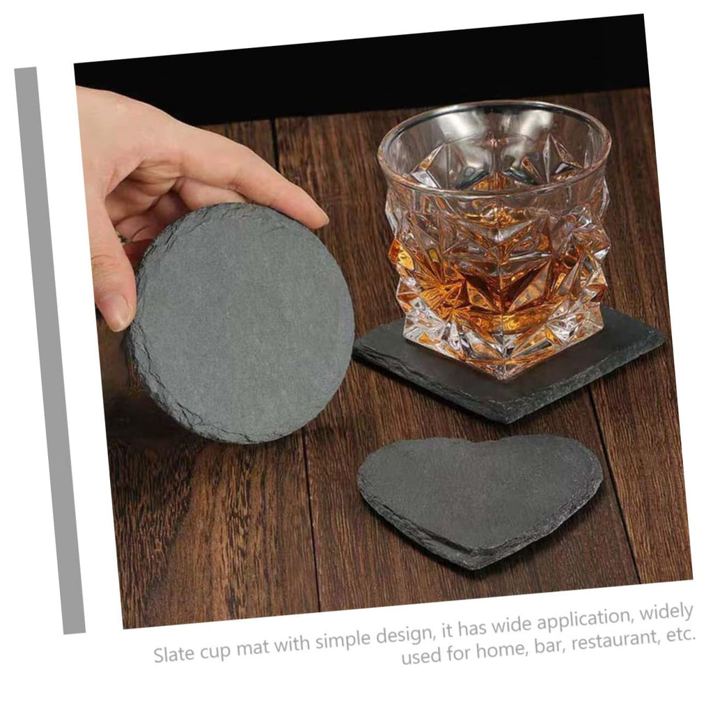 Black 12pcs Natural Stone Coasters O45138