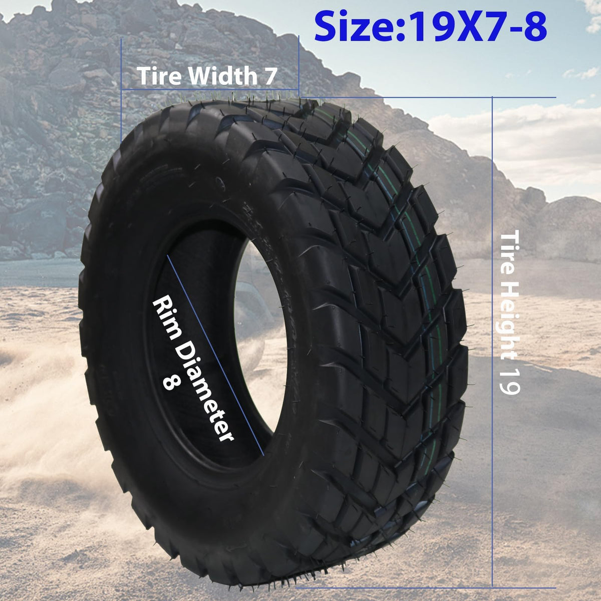 Set of 2 Off-Road 19x7-8 ATV/UTV Tires C505961