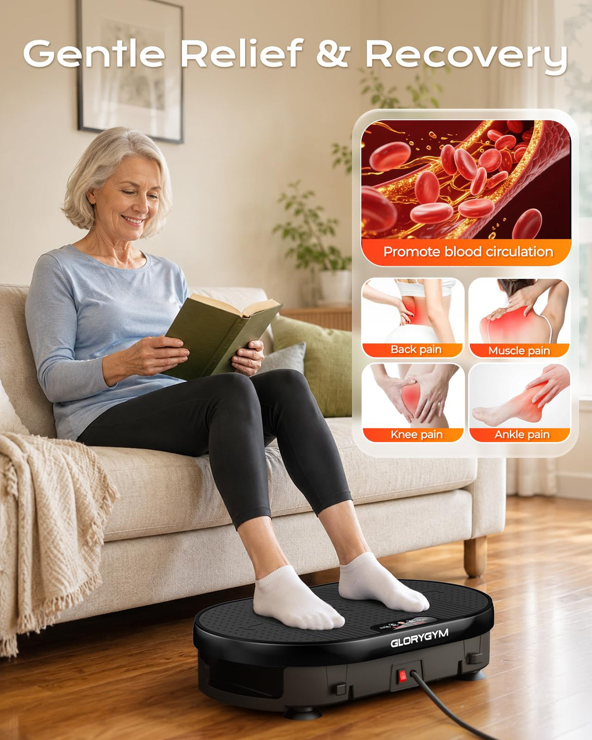Vibration Plate Exercise Machine with Resistance Bands O534