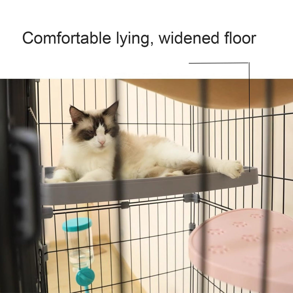 Foldable 4 Tier Detachable Cat Cage with Hammock T321