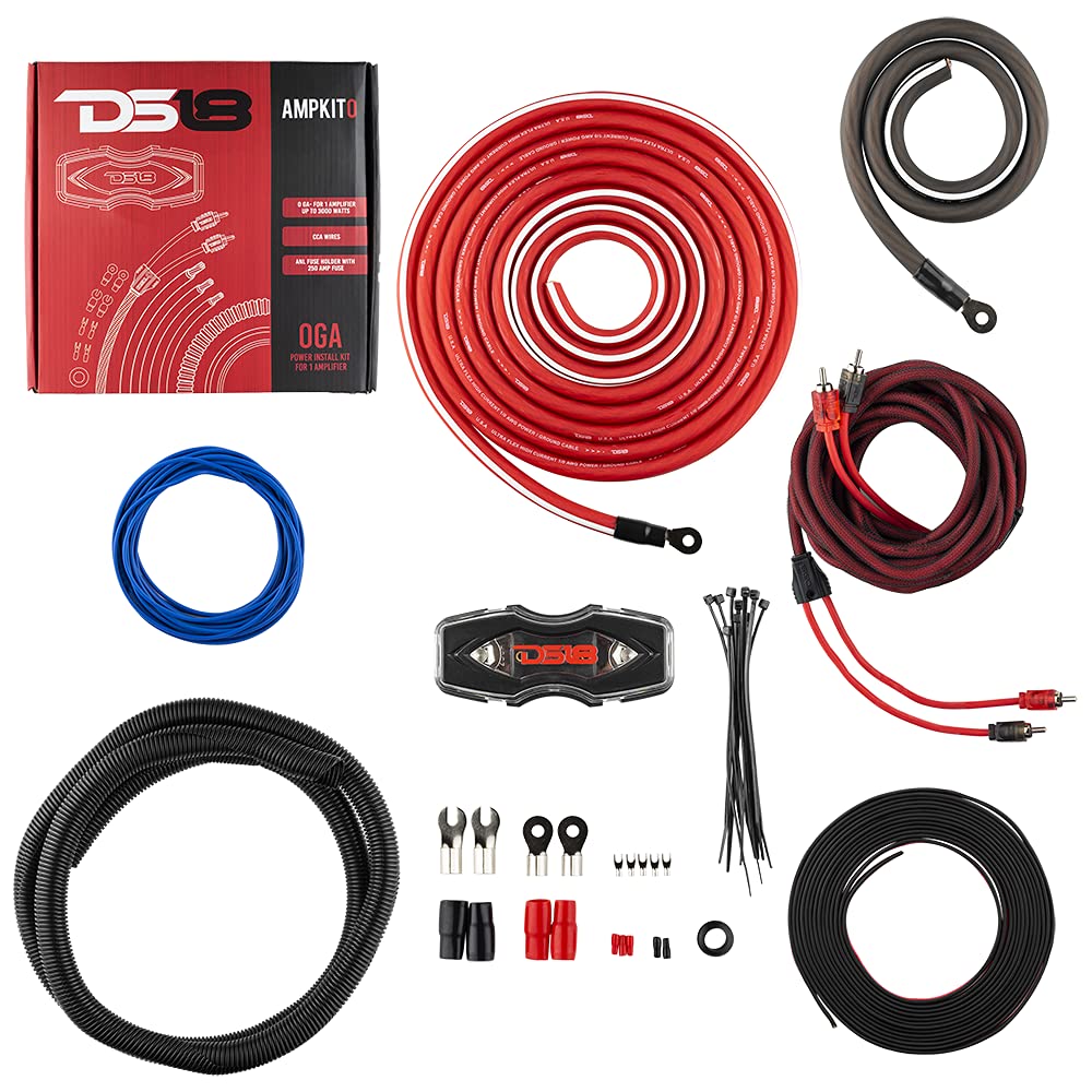 0 Gauge CCA Complete Amp Wiring Kit with ANL Fuse Holder 250A H481