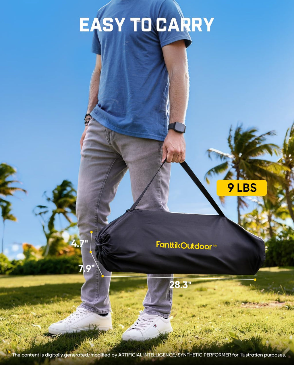Portable Folding Aluminum Camping Table with Carry Bag K235