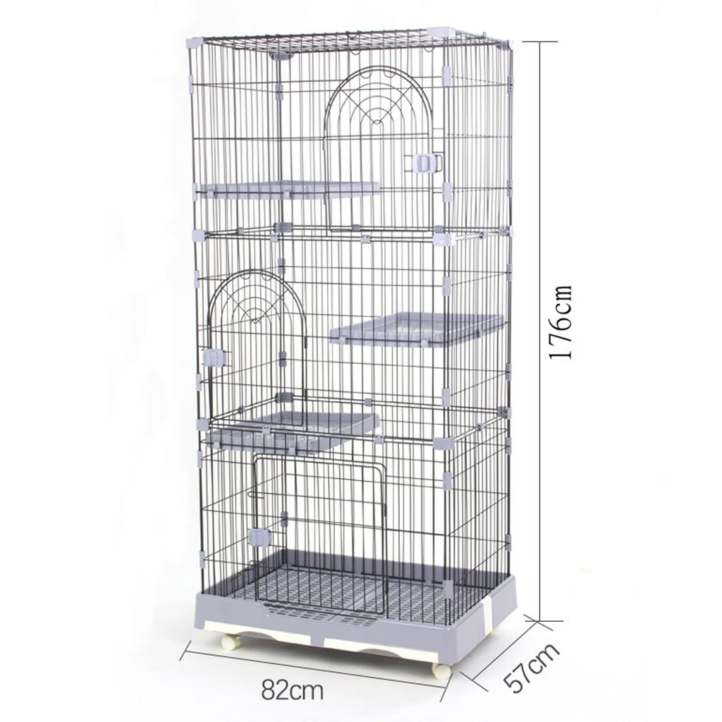 Foldable 4 Tier Detachable Cat Cage with Hammock T321