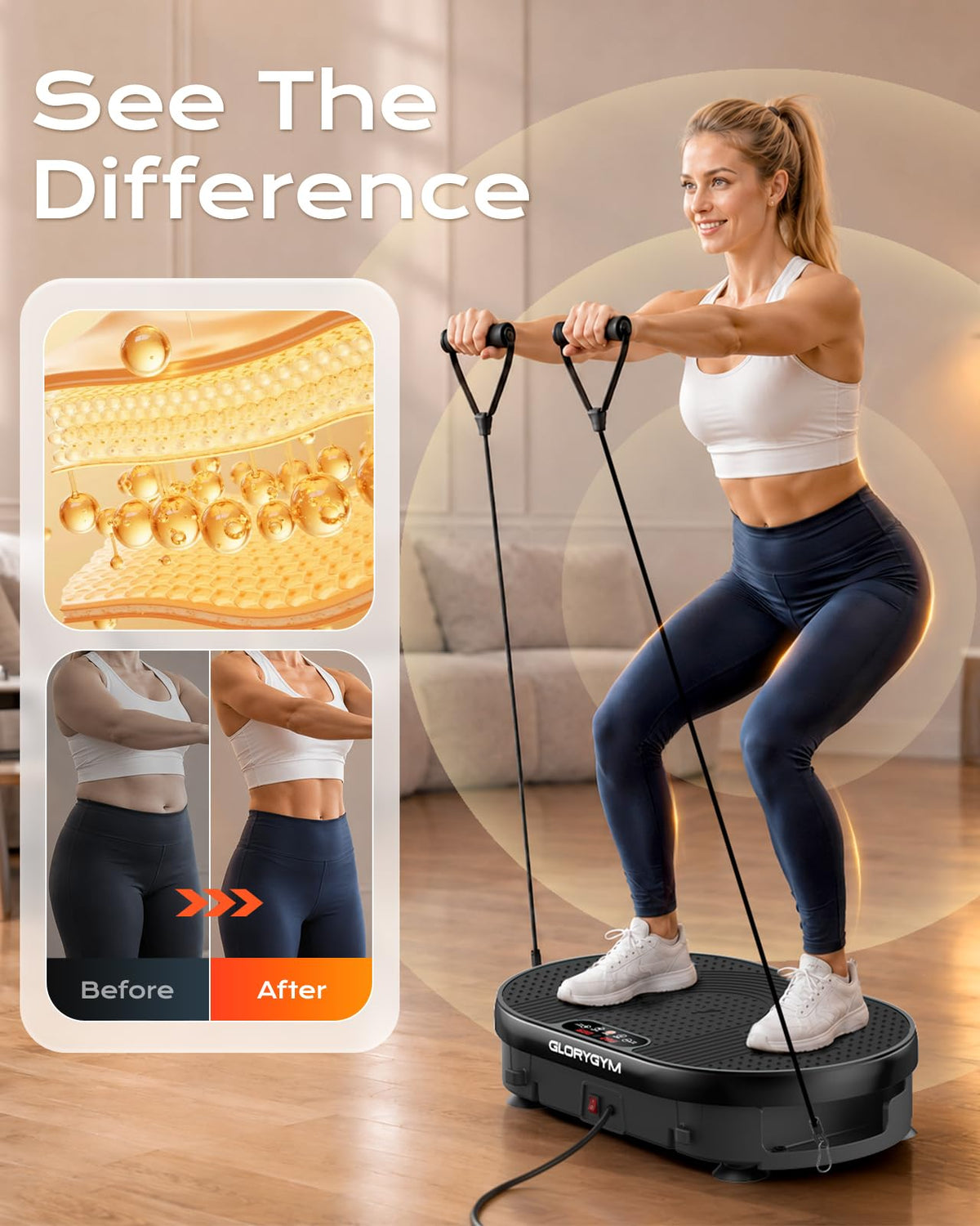 Vibration Plate Exercise Machine with Resistance Bands O534