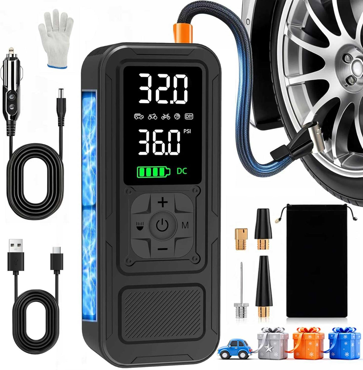 Portable Air Compressor 6000mAh 150PSI Tire Inflator M8700