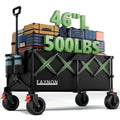 46" Collapsible Foldable Extended Wagon, 500LB Weight Capacity with 280L Heavy Duty Folding Cart, Black F942467