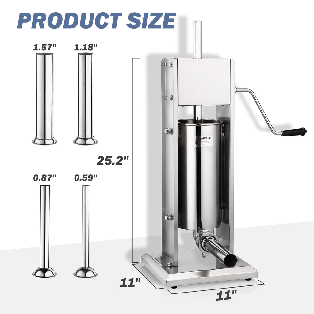 7L Stainless Steel Manual Sausage Stuffer W653861