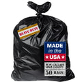 55 Gallon Heavy Duty 3 Mil Black Trash Bags 50 Ct U6876