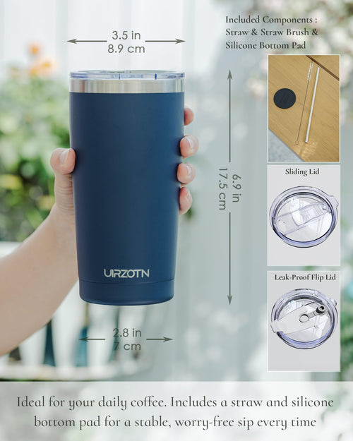 20oz Stainless Steel Insulated Travel Coffee Tumbler with Straw H800