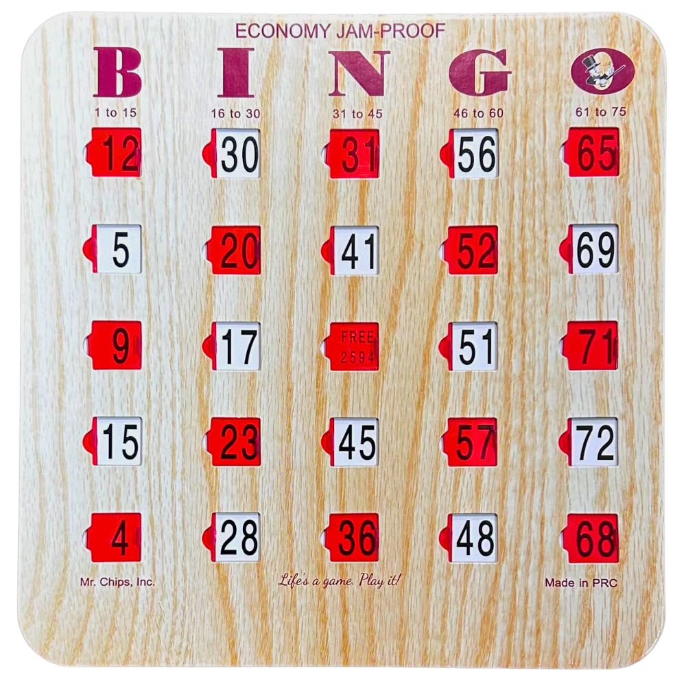 Bingo Cards with Sliding Windows 100 Pack C9238