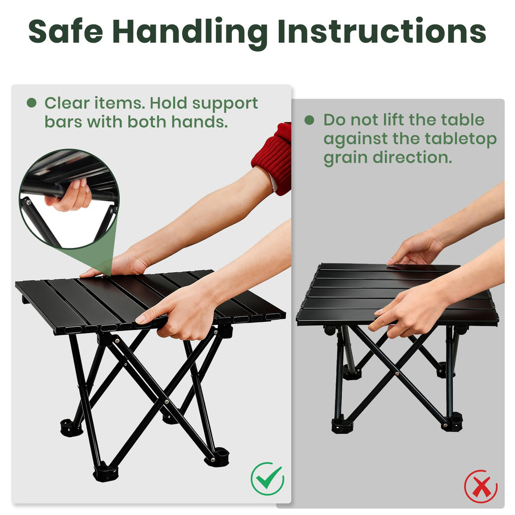 2 Pack Black Foldable Camping Table N410