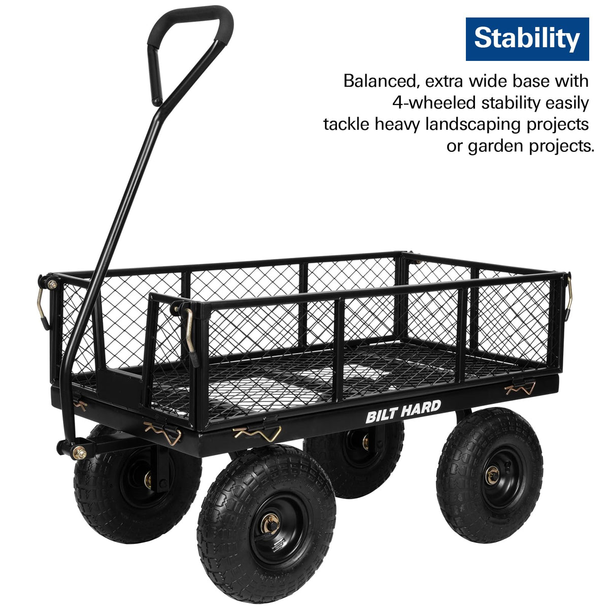 400 Lbs Capacity Mesh Steel Garden Cart with 10" All Terrain Wheels J822302