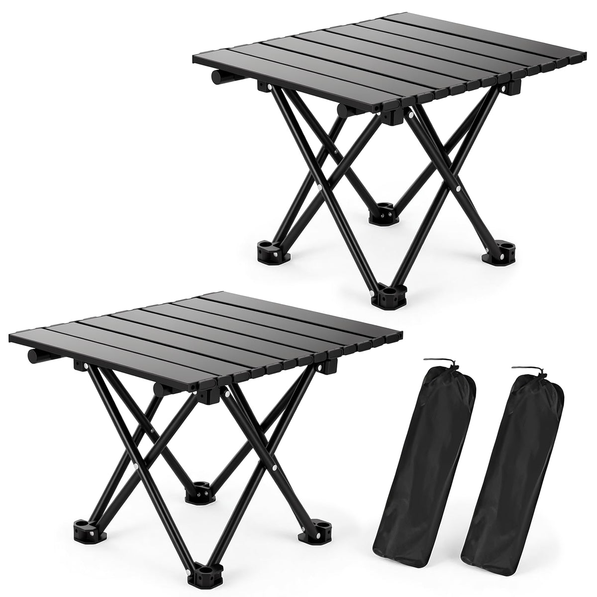 2 Pack Black Foldable Camping Table N410