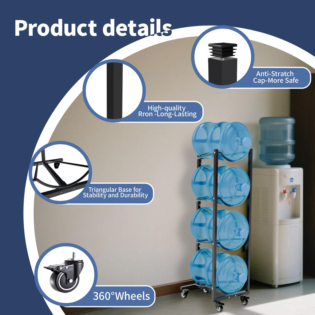 5 Gallon Water Jug Holder with 4 Wheels W225