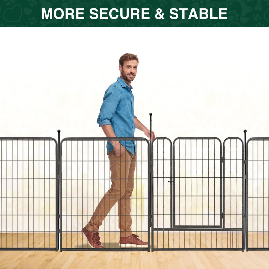 16 Panels 40" High Metal Dog Playpen with Gate X883955